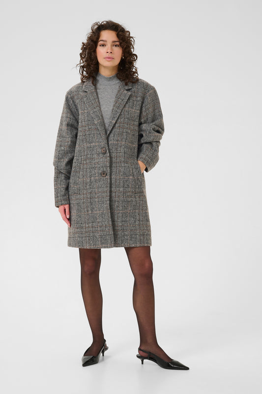 KA Vivian Checked Jacket - grey prince tern