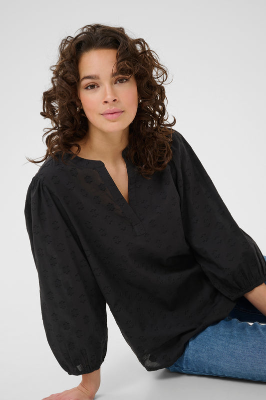 KA Enya Blouse 3/4 sleve - black