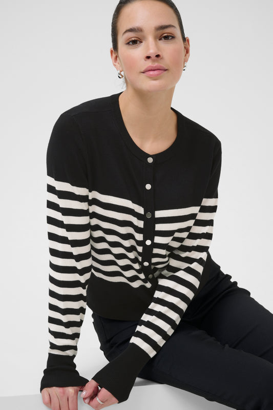 KA Lizza Cardigan - black/hvid