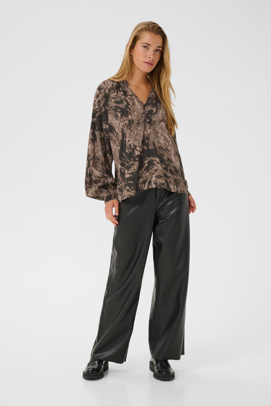 KA Jamie Blouse - brown graphic