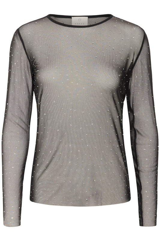 KA Stinna Mesh T-shirt - sort m/simili sten