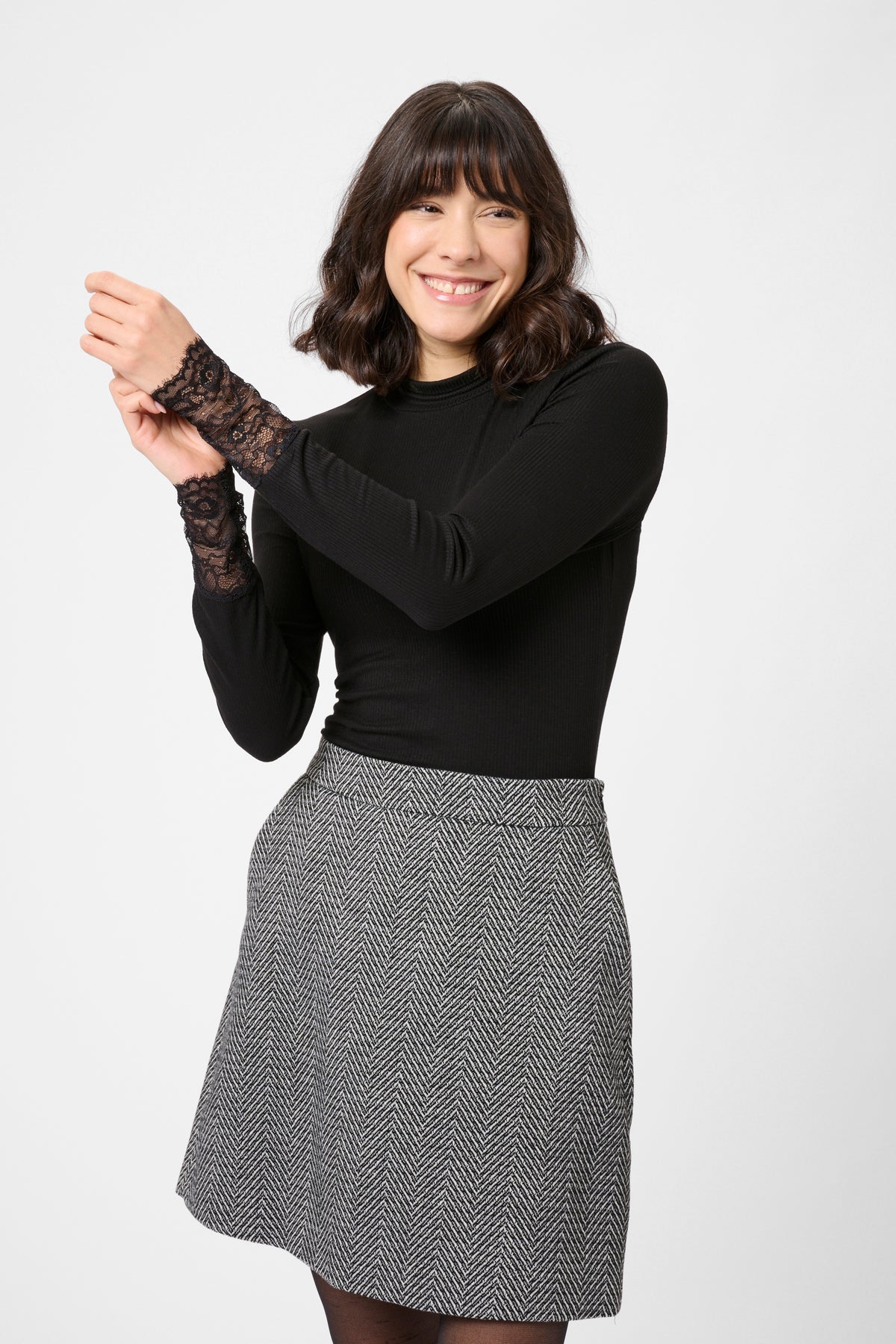 KA OMI Turtleneck T-shirt bluse - black