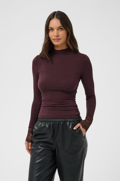 KA OMI Turtleneck T-shirt bluse - Fudge