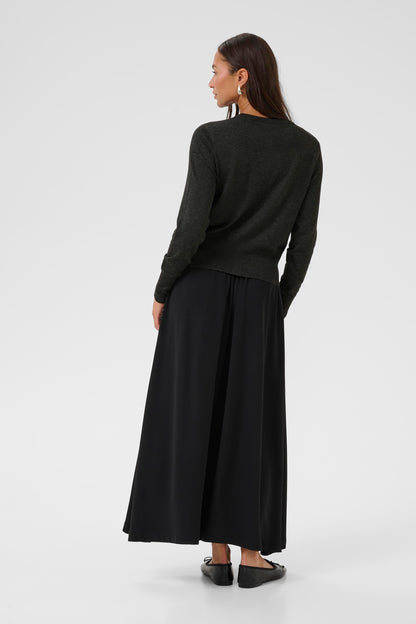 KA Lizza Solid Cardigan - dark grey melange