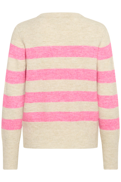 KA Niel Striped Pullover - beige/lyserød strib