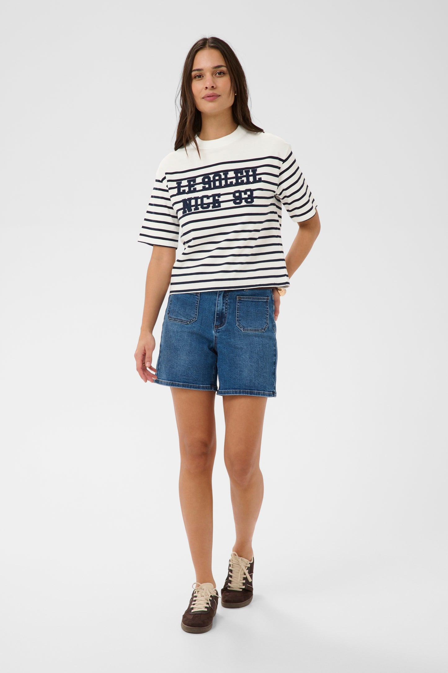 KA Nolia T-shirt - chalk/midnight blue