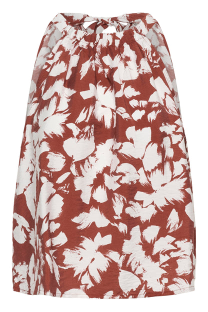 KA Evie Top - henna farvet m/blomster