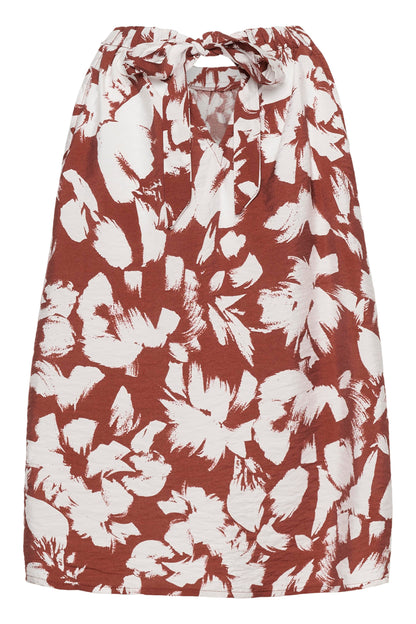 KA Evie Top - henna farvet m/blomster