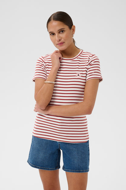 KA Liddy Flower T-shirt - chalk/henna