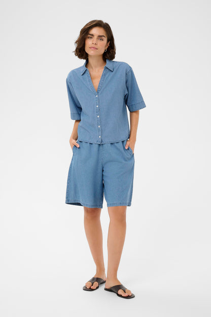 KA Jade Denim Shirt - medium blue
