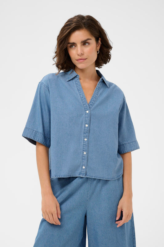 KA Jade Denim Shirt - medium blue