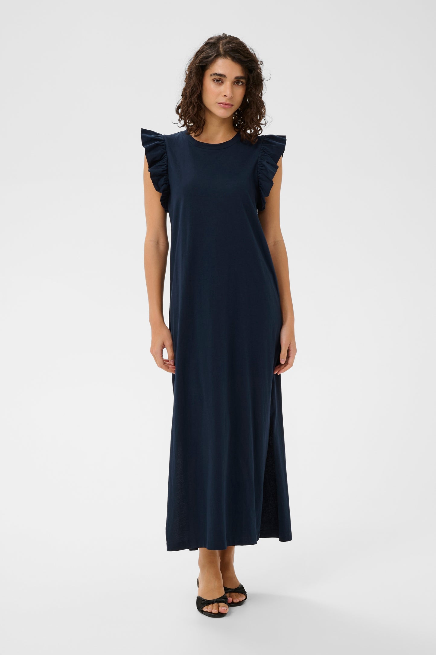 KA Celina Flounce Dress - midnight blue