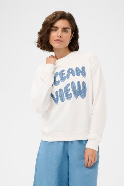 KA LILI Sweatshirt - chalk m/blå print