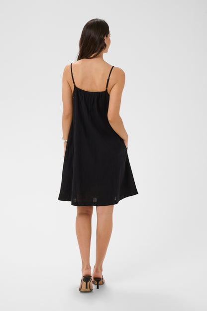 KA Pauline short strap dress - black