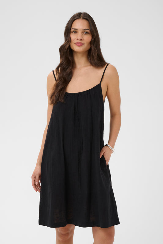 KA Pauline short strap dress - black