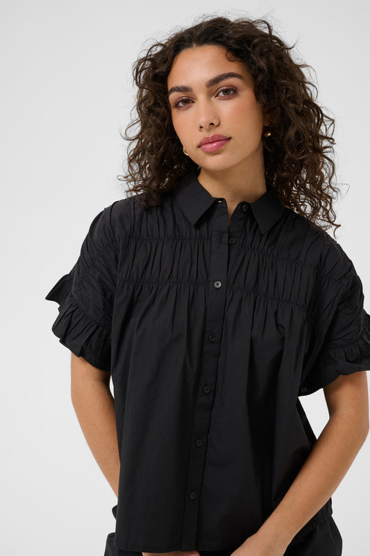 KA Verdina Flouncce Shirt - black