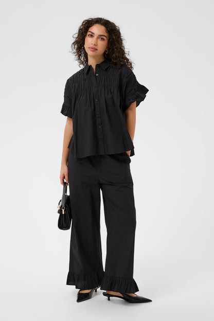KA Verdina Flouncce Shirt - black