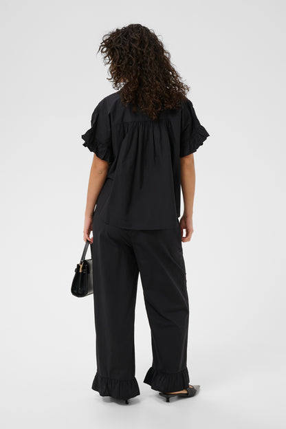 KA Verdina Flouncce Shirt - black