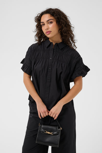 KA Verdina Flouncce Shirt - black