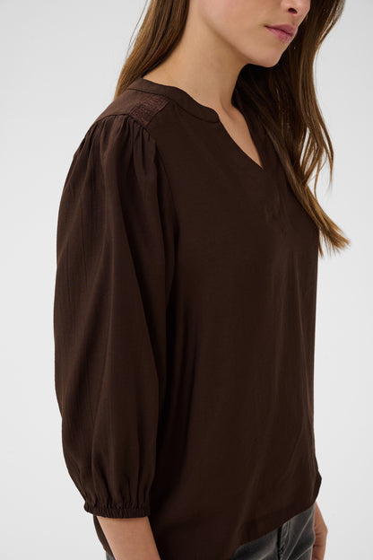 KA Alberta Blouse - Coffee Bean brown