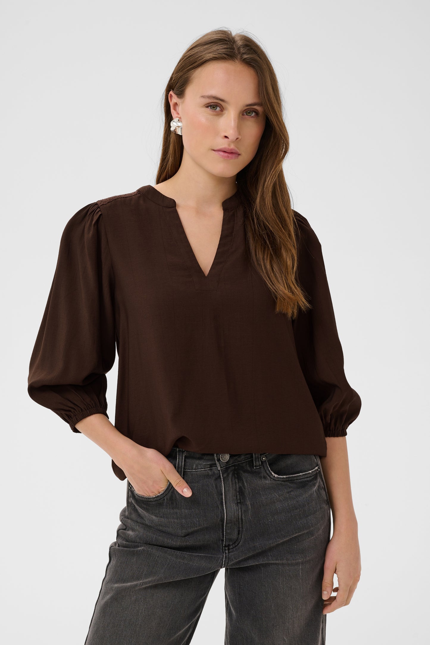 KA Alberta Blouse - Coffee Bean brown