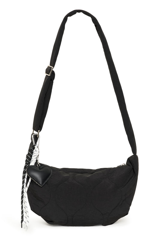 KA Jennis Quiltet Bag - sort m/keyhanger detalje