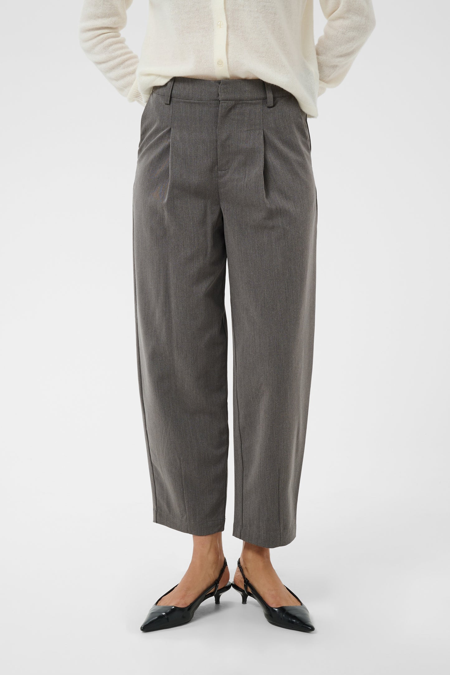 KA Sakura Cropped Pants - dark grey melange