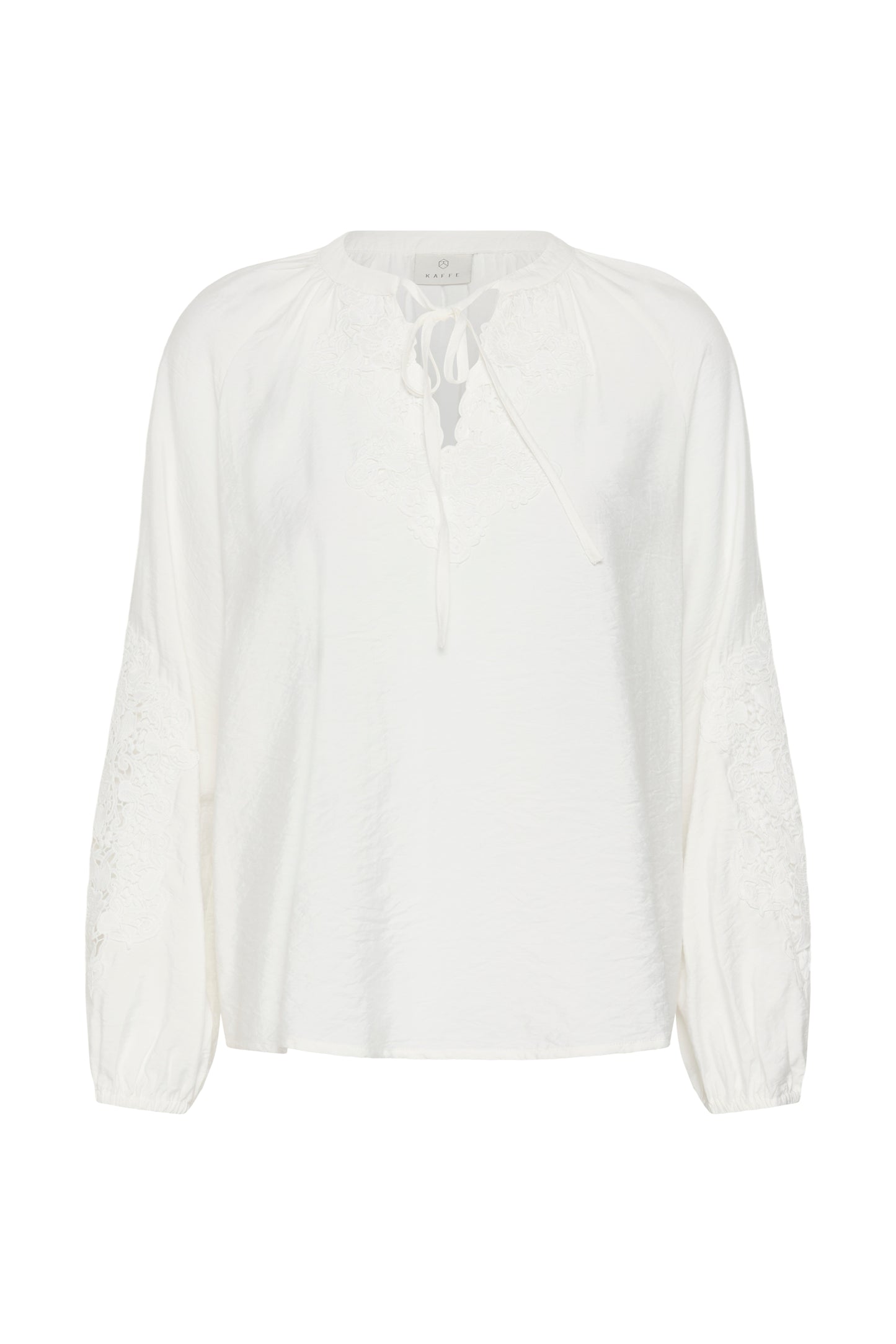 KA Norma Blouse - hvid m/broderi