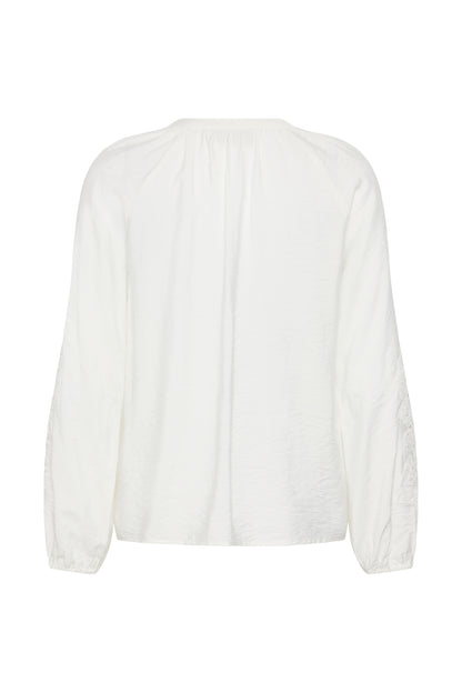 KA Norma Blouse - hvid m/broderi
