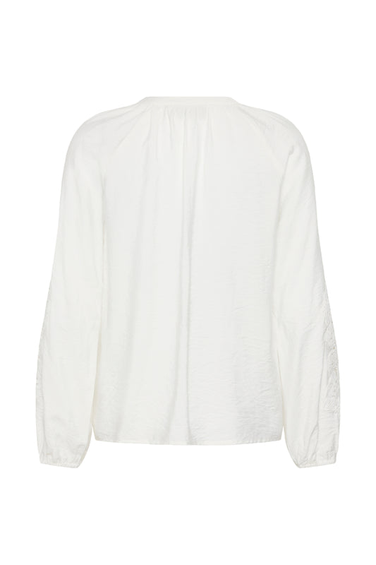 KA Norma Blouse - hvid m/broderi