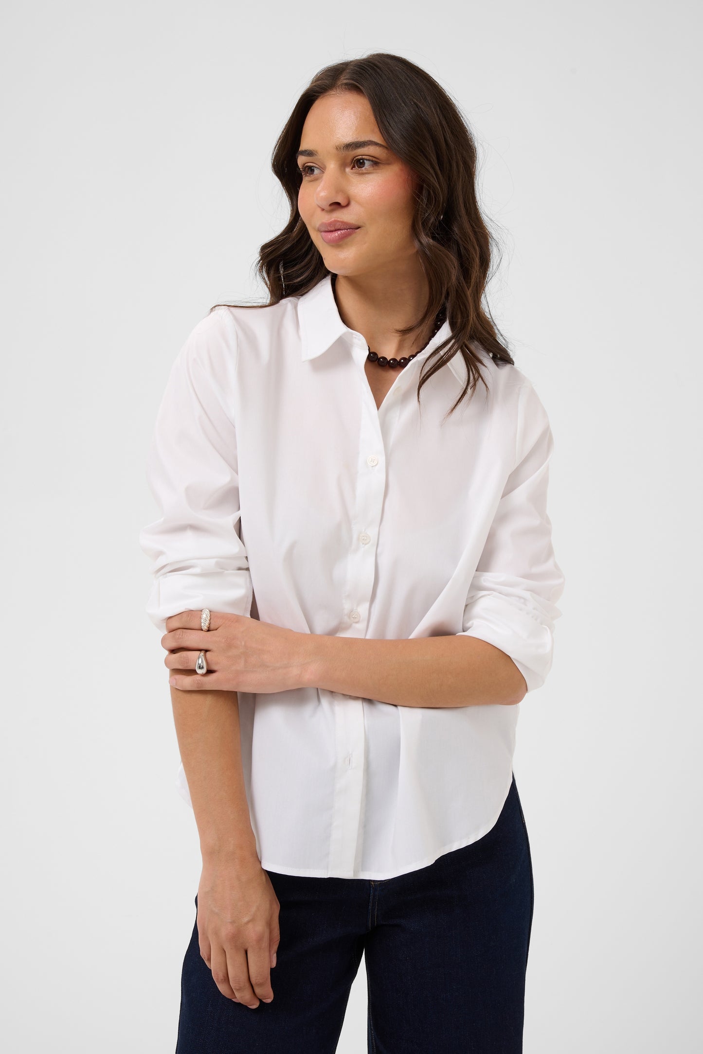 KA Georgia Shirt - hvid m/lange ærmer