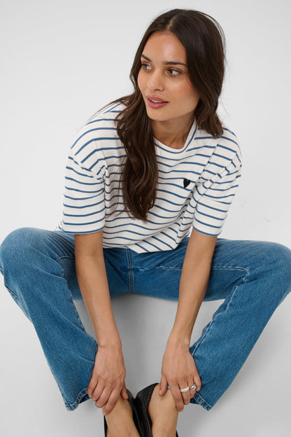 KA Minna T-shirt -chalk/bering sea