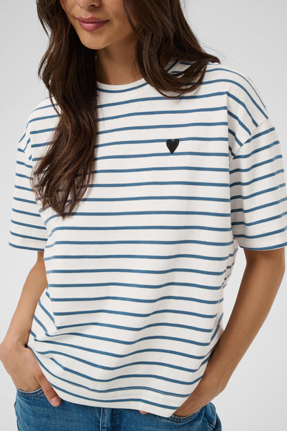 KA Minna T-shirt -chalk/bering sea