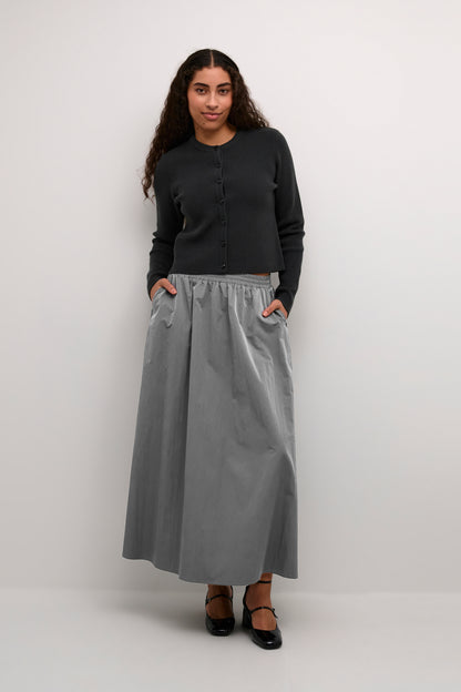 KA Evi Skirt lang - Black oyster grå