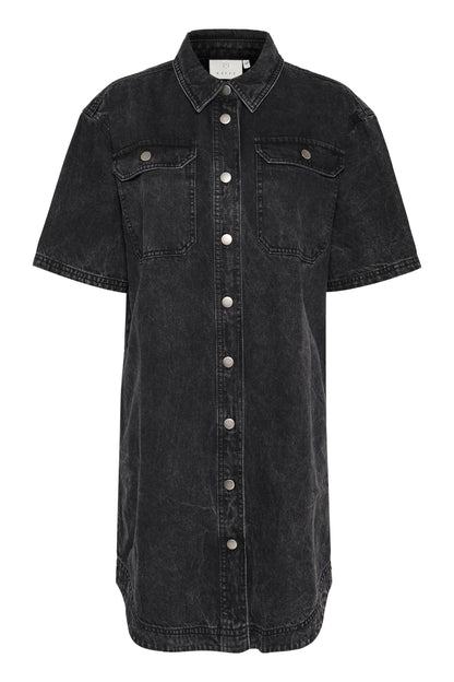 KA Emma Denim Shirt Dress - sort