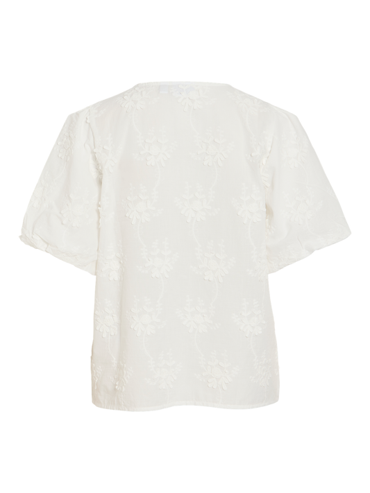 VL VIANTONETT O-NECK 2/4 SHIRT - HVID