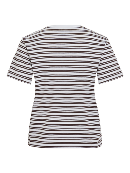 VL VINORA S/S YD T-SHIRT - coffee bean strib