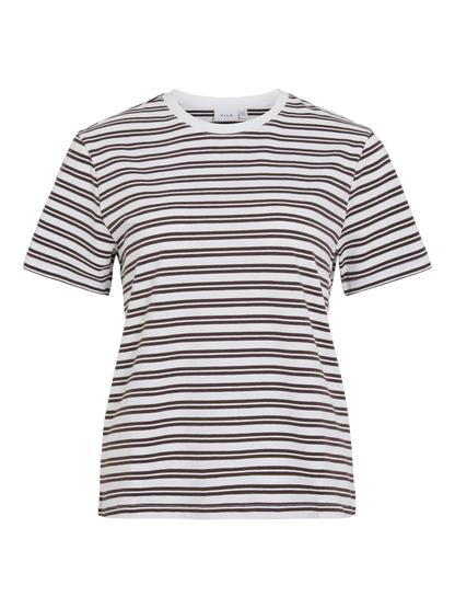VL VINORA S/S YD T-SHIRT - coffee bean strib