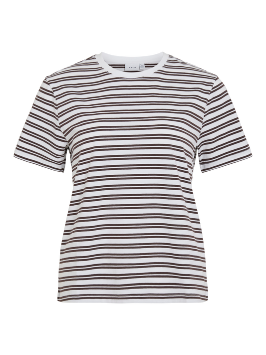VL VINORA S/S YD T-SHIRT - coffee bean strib