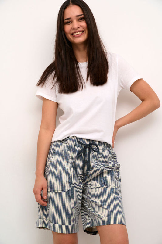 KA Naya striped shorts - marine/hvid