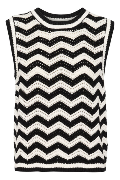 KA Laina knit slipover - sort/hvid