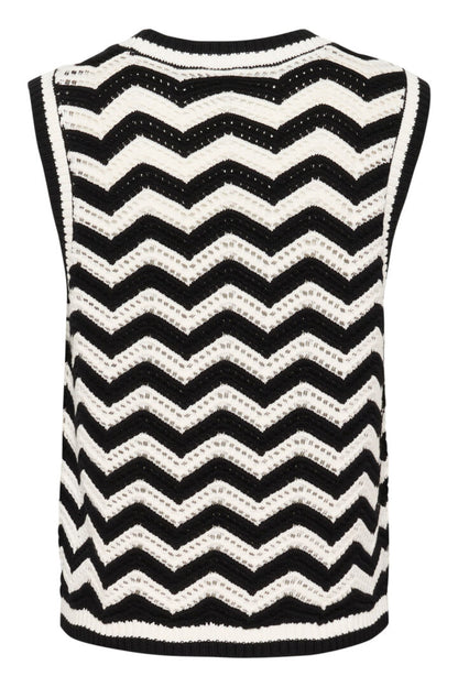 KA Laina knit slipover - sort/hvid