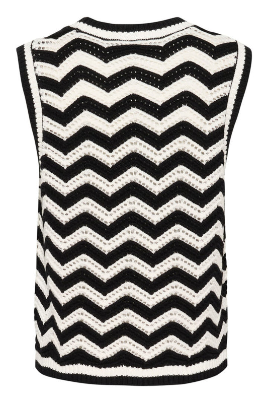 KA Laina knit slipover - sort/hvid