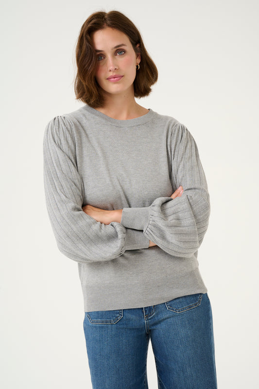 KA Lone Knit Pullover - grey melange