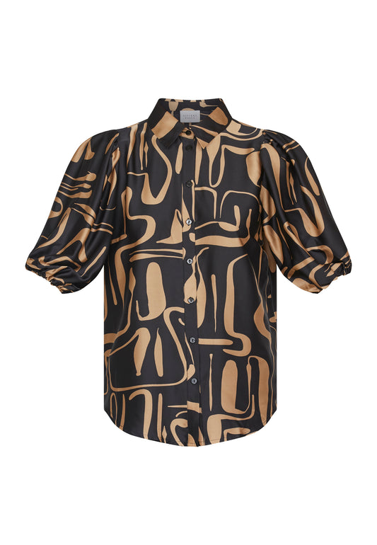 SP ELLA-SH44 Shirt Black/camel