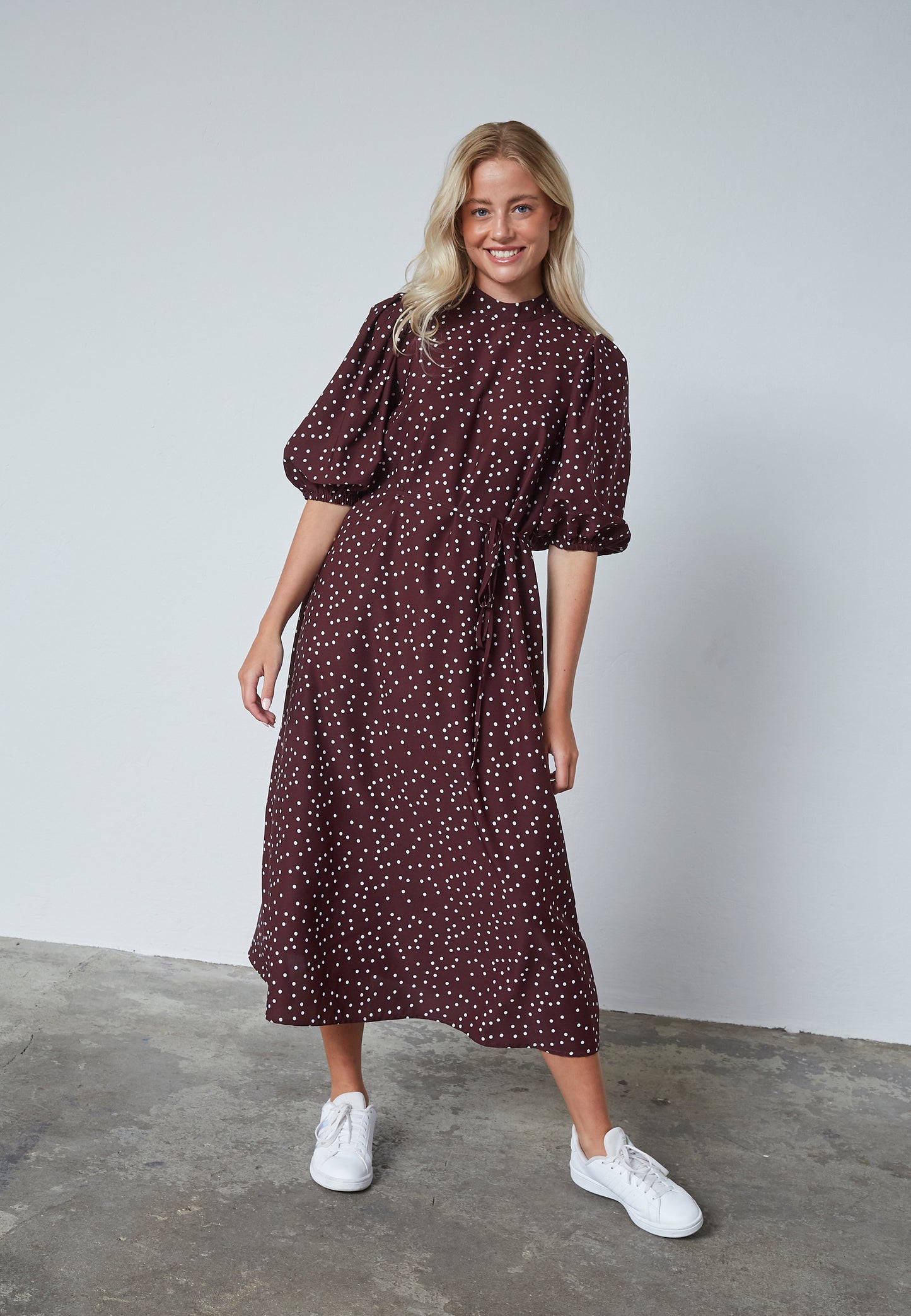 SP VENTIA-Dress - Bordeaux/dot