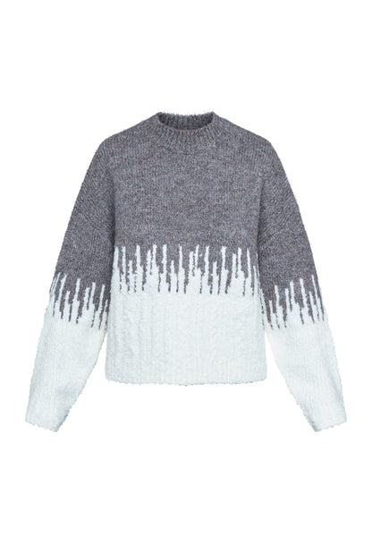 SP LIPSA-PU strik sweater - brown/cream