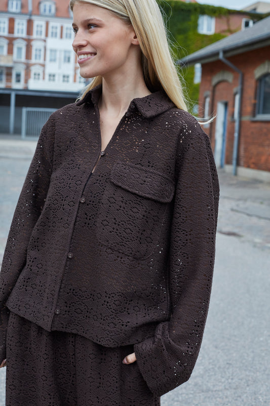 SP ELSIA Shirt - Chocolate strik