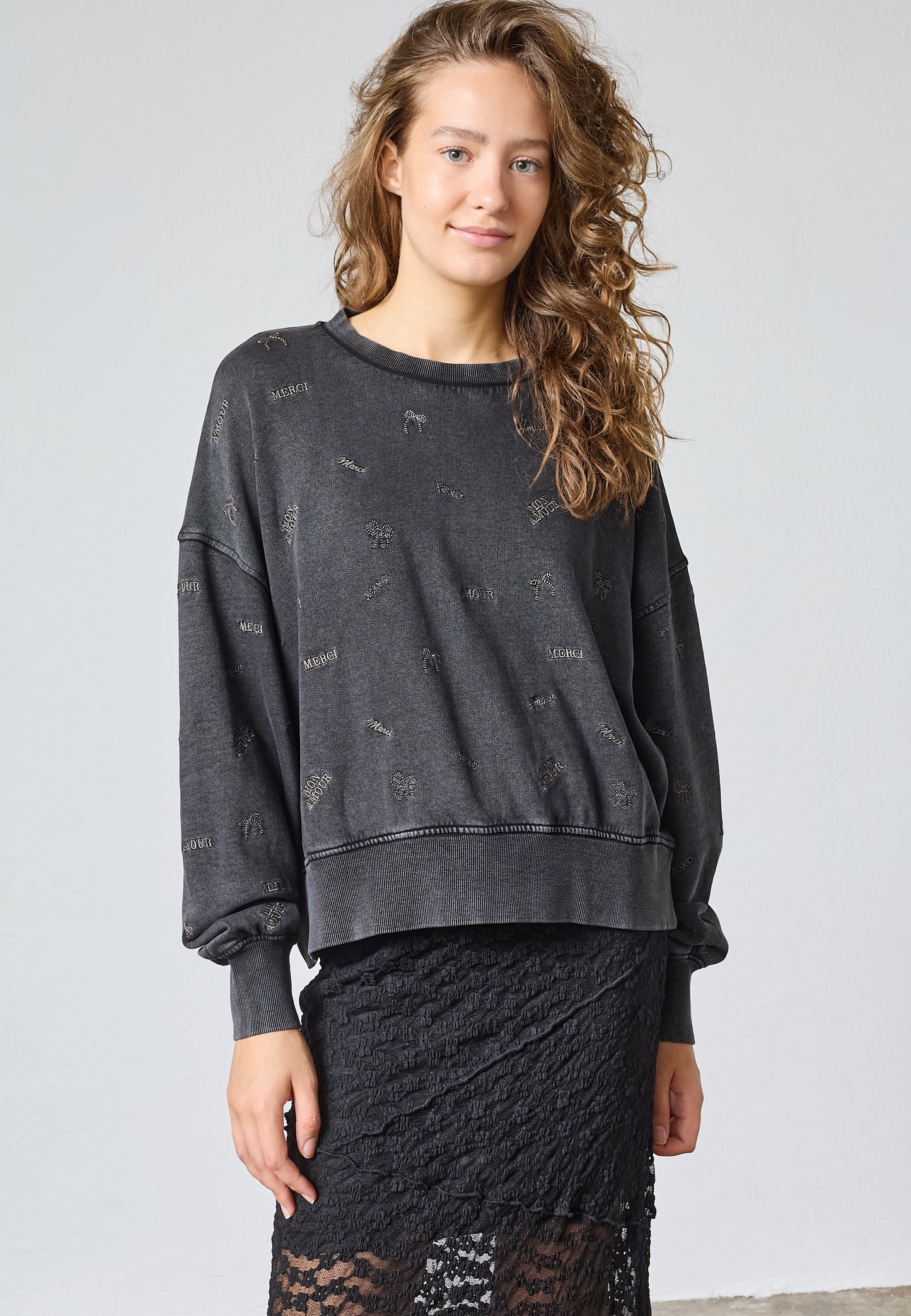 SP HIKE-SW12- Sweat m/fine detaljer - grey wash