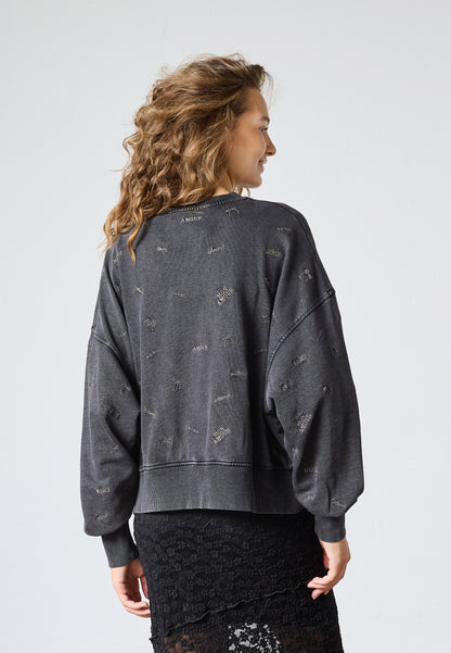 SP HIKE-SW12- Sweat m/fine detaljer - grey wash